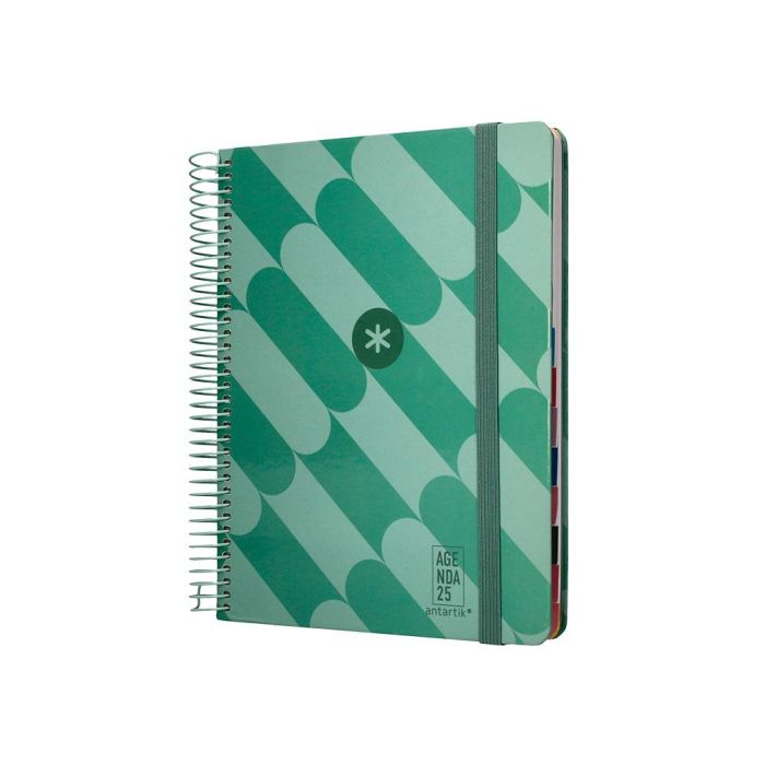 Agenda Espiral Antartik Pattern A5+ 2025 Dia Pagina Color Verde Papel 80 gr 3