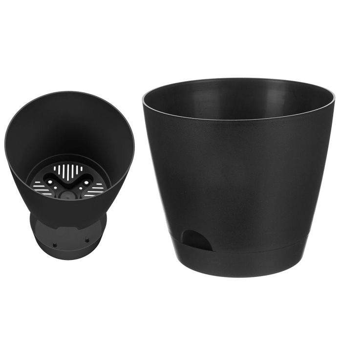 Ibergarden Maceta 30.5 cm Diámetro Negro Plástico (PP) Alto 26.5 cm (Set de 12)