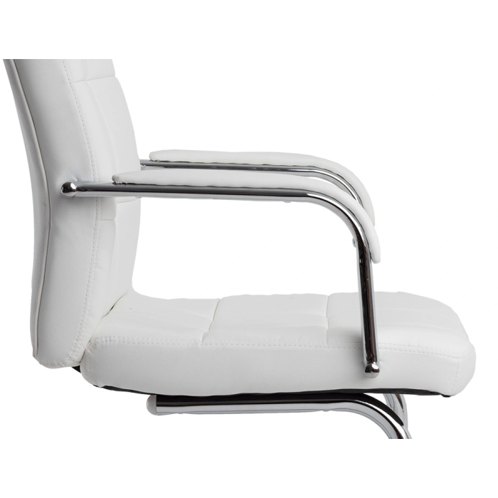 Q-connect Silla de Escritorio Pia Ve Simil Piel Blanca, Base Metálica, Uso Dirección, Dimensiones 1050x610x680mm 3