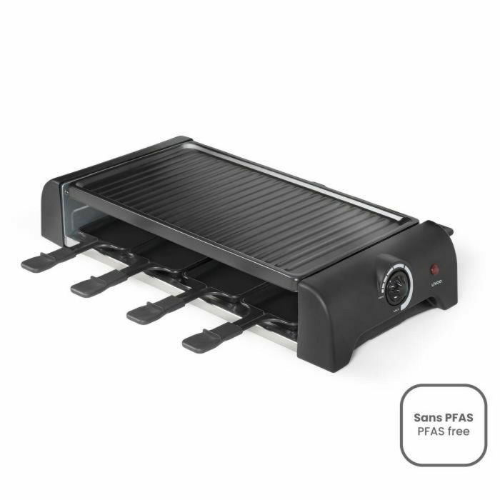 Livoo Raclette para 8 personas DOC312 1300W con Bandeja Grill Antihaderente Extraíble y Termostato Regulable