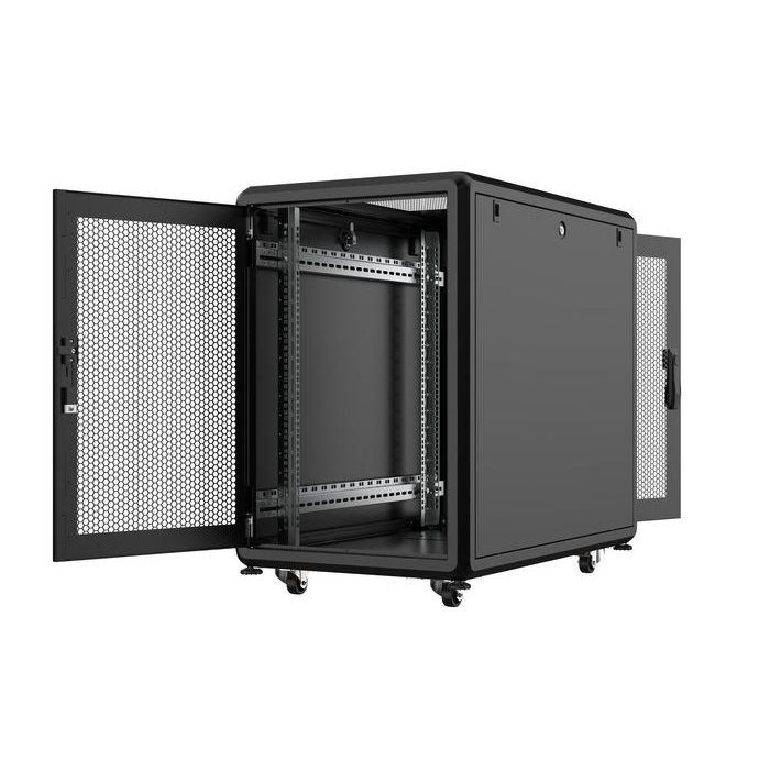 Lanview Rack de Servidor 19" 16U 600x1000mm para Centros de Datos y Oficinas con Puertas de Seguridad y Gestión de Cables 1