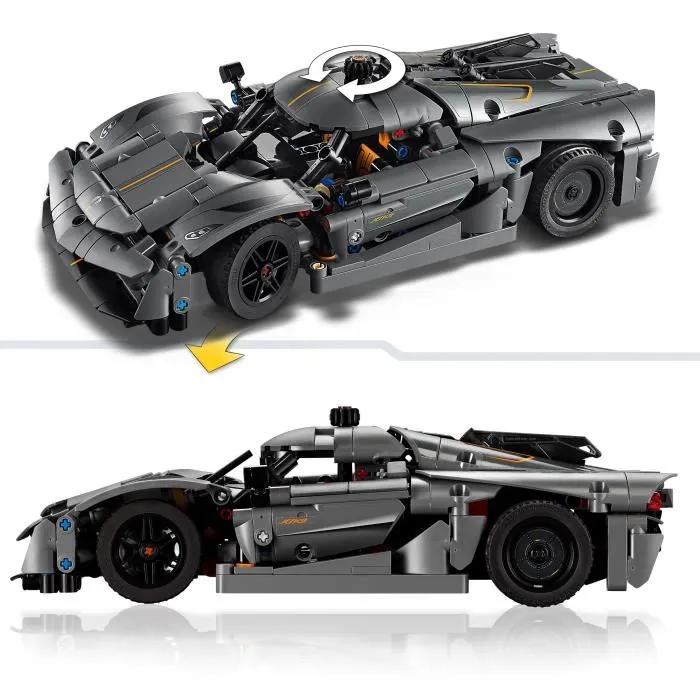 LEGO 42173 Hypercar Koenigsegg Jesko Absolut Gris - Juego de Construcción de Coche Deportivo 3