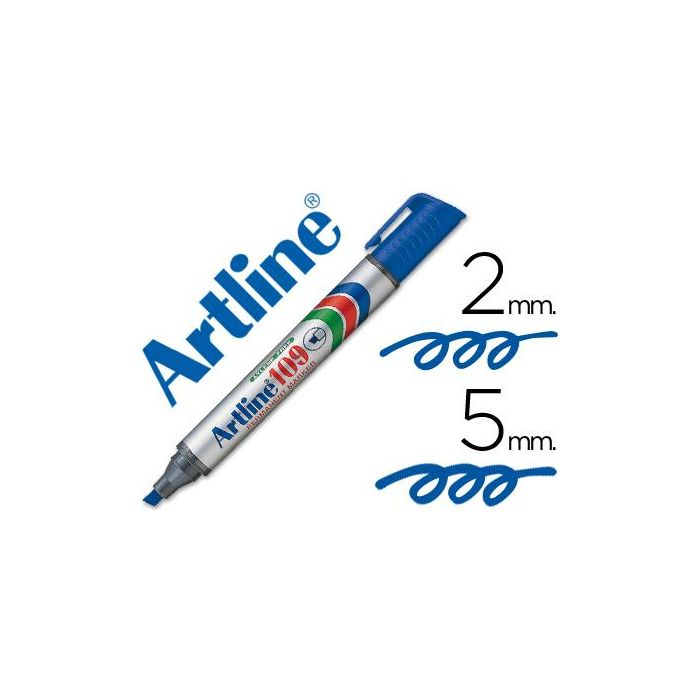 Rotulador Artline Marcador Permanente 109 Azul Punta Biselada 12 unidades