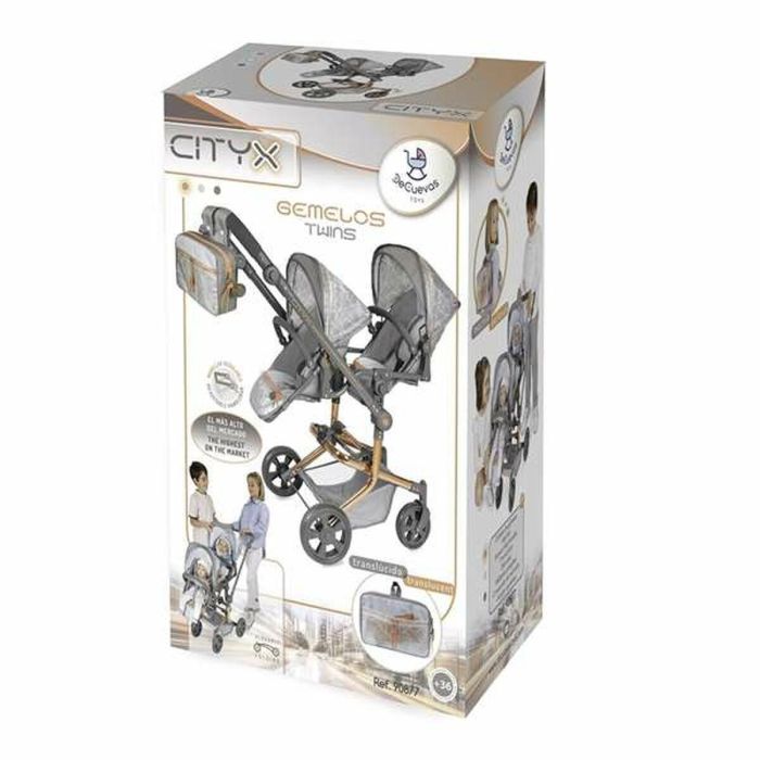 Silla gemelar plegable city multiposicion para muñecas de hasta 52 cm 42x55x91 cm 1 Silla gemelar plegable city multiposicion para muñecas de hasta 52 cm 42x55x91 cm 1