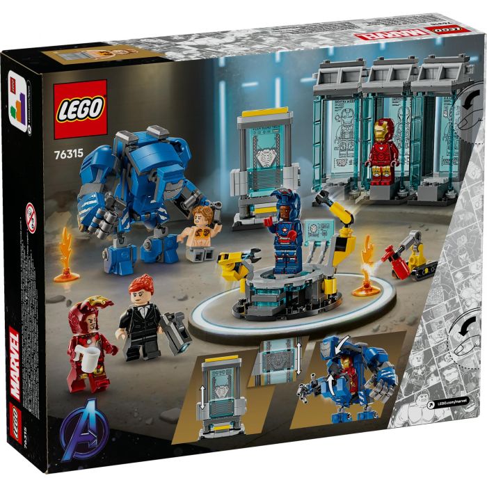 LEGO 76315 Laboratorio Iron Man: Sala de Armaduras Marvel Vengadores con Minifiguras MK1, MK43, MK6, Pepper Potts y Aldrich Killian 9