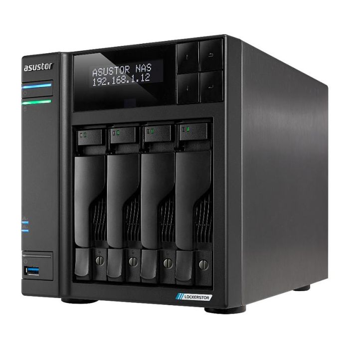 Asustor LOCKERSTOR 4 Gen2 AS6704T Servidor NAS Tower 4 Bahías Intel Celeron N5105 4GB RAM DDR4 4