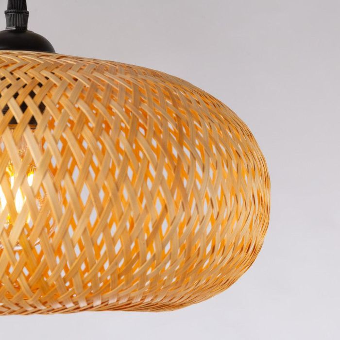 Lámpara Colgante Shahin Shahr SKD-P80122 de Ratán Natural Estilo Boho-Chic para Iluminación Ambiente Cálido con Casquillo E27 1