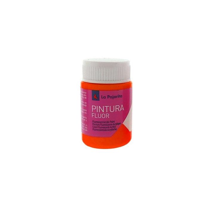 Pintura Acrilica La Pajarita 35 Ml Fluorescente Naranja F-02 (Set de 6)
