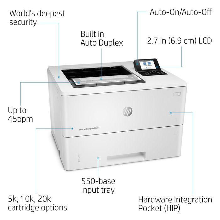 HP LaserJet Enterprise M507dn Impresora Láser Monocromo 43 ppm Duplex Red Ethernet USB 2.0 21