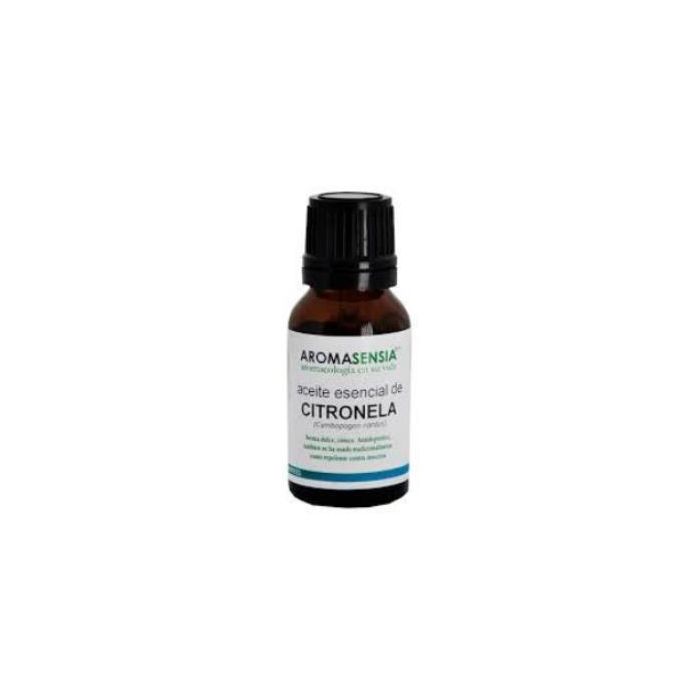 AROMASENSIA Citronela Aceite Esencial 15ml - Repelente de Insectos, Antidepresivo, Aroma Dulce Cítrico