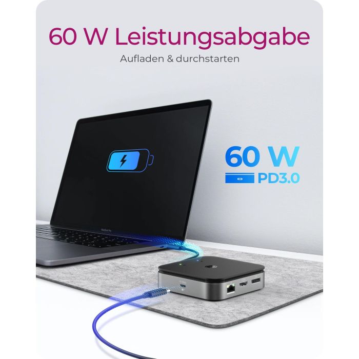 ICY BOX IB-DK408-C41 DockingStation USB4/Thunderbolt 4 7-en-1 con Power Delivery 60W para PC/Mac 3