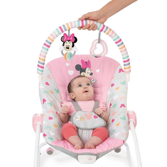 Transat Bright Stars Disney Baby Minnie - Evolutif - 2 Posiciones de inclinación - 61 x 86 x 71 cm - Multicolor rosa - nacimientos 2