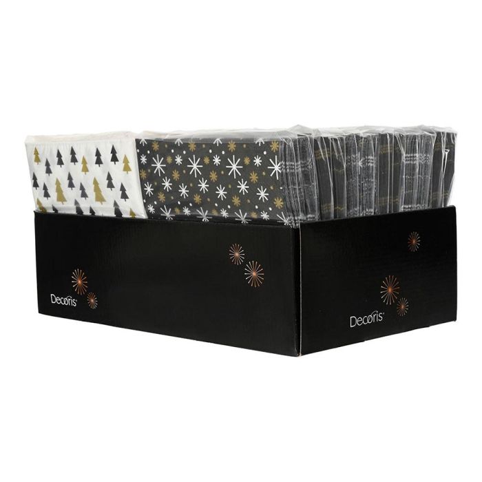 Servilletas de papel estampadas dorado, negro y blanco 33 x 33 cm 1