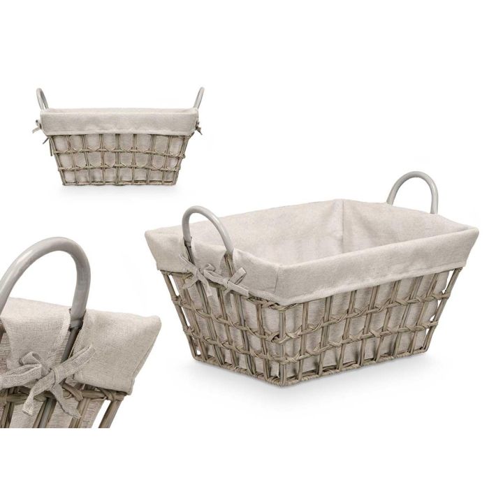Cesto Rectangular Asas Gris Kipit 47X26CM (12 Unidades) Cesto Rectangular Asas Gris Kipit 47X26CM (12 Unidades)