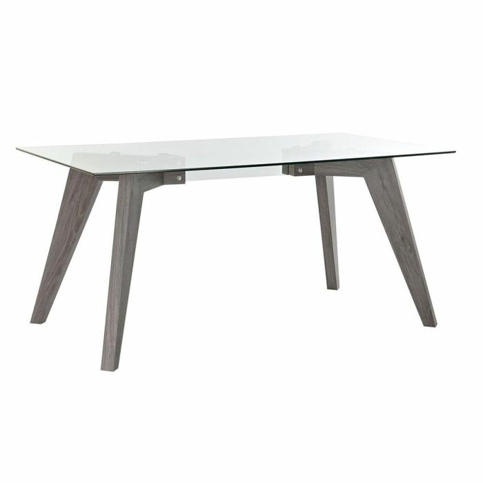 Mesa de Comedor DKD Home Decor Cristal Gris Transparente Madera MDF (160 x 90 x 75 cm) Mesa de Comedor DKD Home Decor Cristal Gris Transparente Madera MDF (160 x 90 x 75 cm)