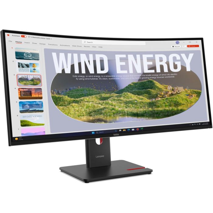 Lenovo T34WD-40 Monitor ThinkVision 34" Curvo VA WQHD (3440x1440) 120Hz USB-C Docking 96W 6