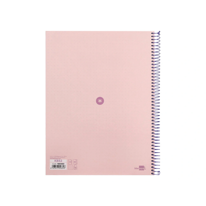Antartik Cuaderno Espiral A4 Micro Dots Tapa Forrada 80 Hojas 90gr Rayado Puntos Rosa 2