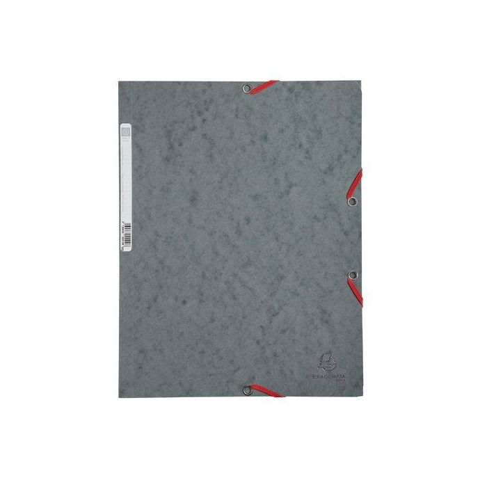 Carpeta De Gomas Y Solapas Exacompta Autentica Cartulina Lustrada A4 Con Etiqueta Gris