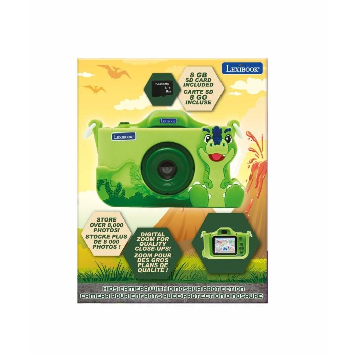 Lexibook AAAMW25470 - Cámara Digital para Niños con Protección Antigolpes de Dinosaurios 3 Lexibook AAAMW25470 - Cámara Digital para Niños con Protección Antigolpes de Dinosaurios 3
