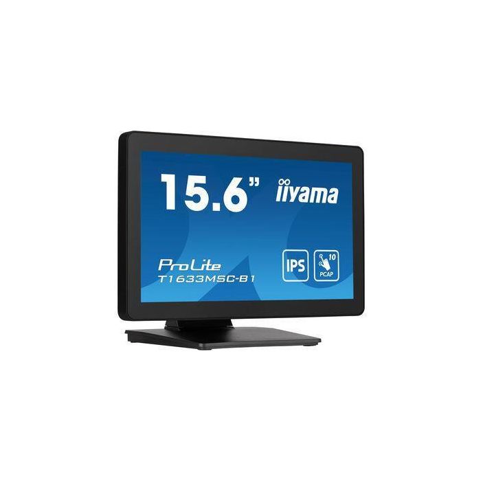 Monitor Iiyama 15,6" Pcap Bezel Free Front, 10P Touch, 1920X1080, Displayport, Hdmi, 385Cd/M² (With Touch), Speakers, Usb Interface Hub 2X 2.0, External Power Adapter, 10P Touch With Supported Os (T1633MSC-B1) 1 Monitor Iiyama 15,6" Pcap Bezel Free Front, 10P Touch, 1920X1080, Displayport, Hdmi, 385Cd/M² (With Touch), Speakers, Usb Interface Hub 2X 2.0, External Power Adapter, 10P Touch With Supported Os (T1633MSC-B1) 1