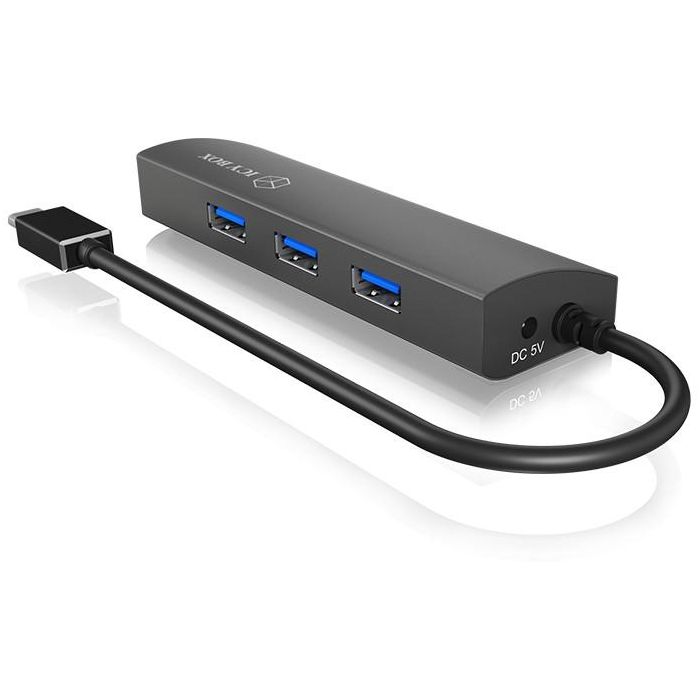 ICY BOX IB-HUB1406-C USB-C HUB 4-Port 3xUSB 3.0| 1xGigabit LAN 1