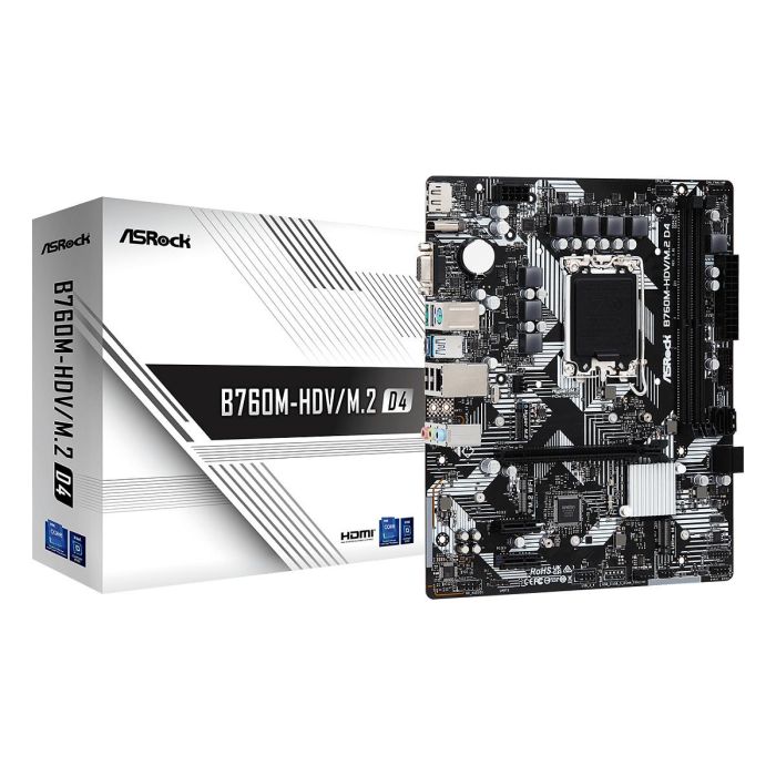 ASRock Placa Base B760M-HDV/M.2 D4 Intel B760 LGA 1700 DDR4 Micro ATX para PC 0 ASRock Placa Base B760M-HDV/M.2 D4 Intel B760 LGA 1700 DDR4 Micro ATX para PC 0