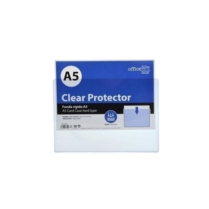 Funda Porta Carteles Office Box Pvc Rigido A5 10 unidades