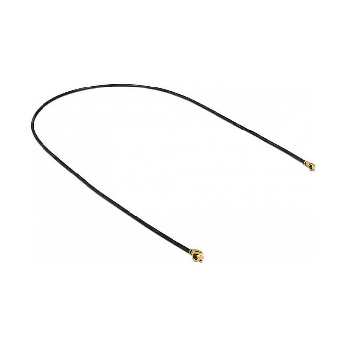 DeLOCK Cable de Antena 89649 0.3m, Conector I-PEX MHF a MHF IV HSC MXHP32, 1.13mm 50Ω, Negro/Oro 1