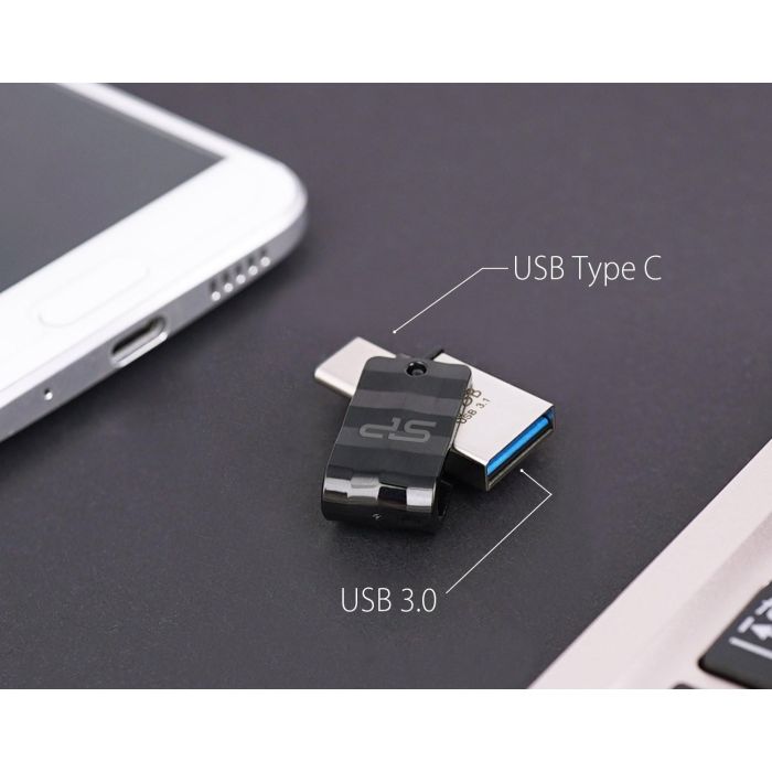 Silicon Power STICK USB 3.1 Tipo C C31 32GB Negro para Transferencia de Datos Rápida y Almacenamiento Portátil 8
