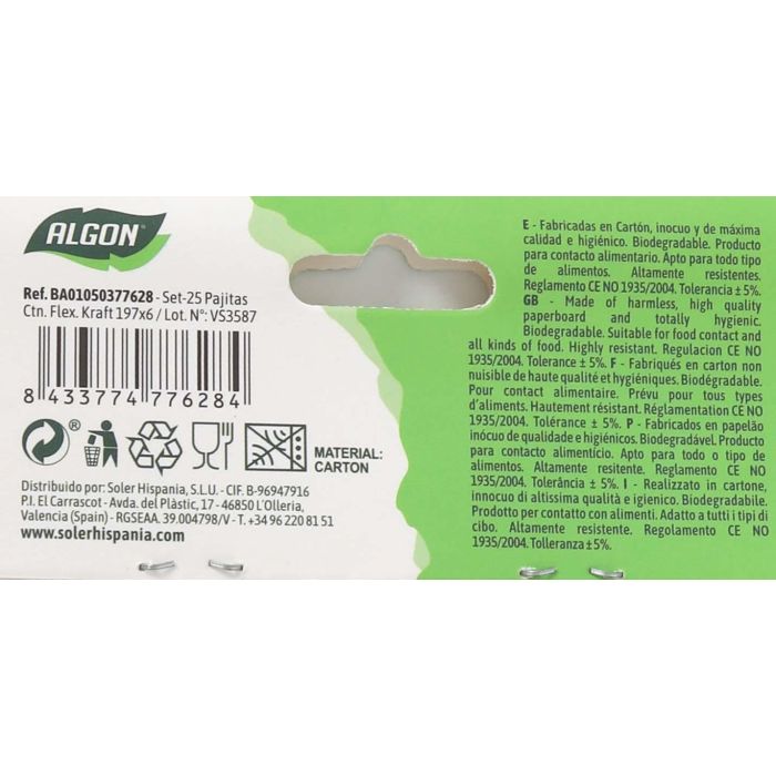 Set de 25 pajitas Kraft flexibles Algon (24 Cajas) 4 Set de 25 pajitas Kraft flexibles Algon (24 Cajas) 4