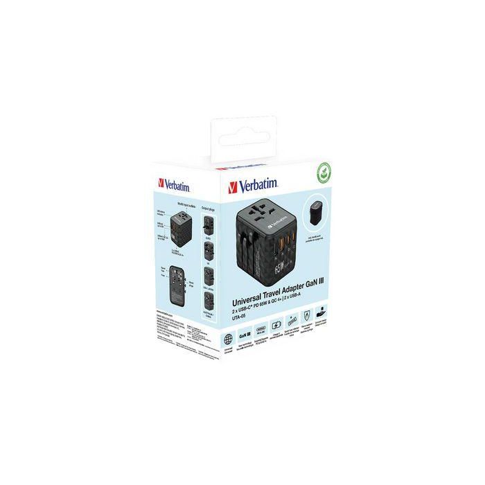 Verbatim Uta-05 Adaptador Universal De Viaje Con 2 Puerto Usb-C - 2 Puerto Usb-A 3 Verbatim Uta-05 Adaptador Universal De Viaje Con 2 Puerto Usb-C - 2 Puerto Usb-A 3