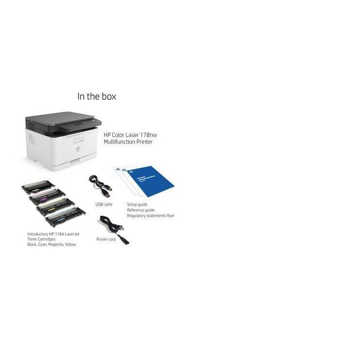 HP 4ZB96A - Impresora Multifunción Láser Color MFP 178NW WiFi 3 en 1 Compacta para Oficina y Hogar, 18ppm Negro, 4ppm Color 8 HP 4ZB96A - Impresora Multifunción Láser Color MFP 178NW WiFi 3 en 1 Compacta para Oficina y Hogar, 18ppm Negro, 4ppm Color 8