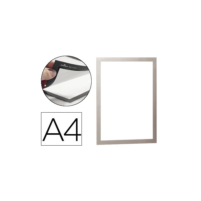 Durable Marco Porta Anuncios DIN A4 Adhesivo Magnético Plata Pack 2 Unidades 0 Durable Marco Porta Anuncios DIN A4 Adhesivo Magnético Plata Pack 2 Unidades 0