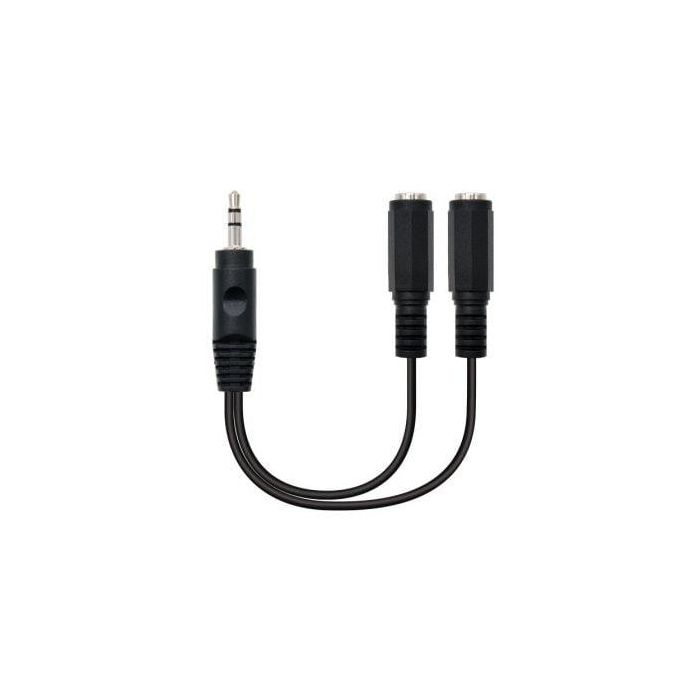 Nanocable 10.24.1200 Cable Estéreo Jack 3.5 Macho a 2x Jack 3.5 Hembra 15 cm Negro Nanocable 10.24.1200 Cable Estéreo Jack 3.5 Macho a 2x Jack 3.5 Hembra 15 cm Negro