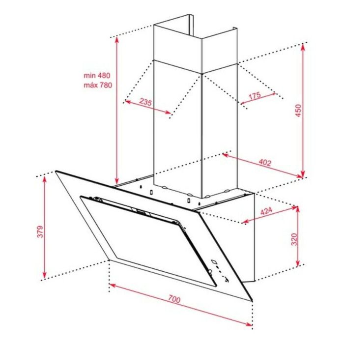 Campana Convencional Teka 112930042 70 cm 700 m3/h 61 dB 280W Blanco A+ 5