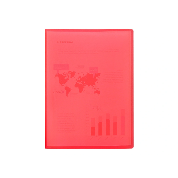 Liderpapel Carpeta Escaparate 40 Fundas Polipropileno DIN A3 Rojo Translucido 1