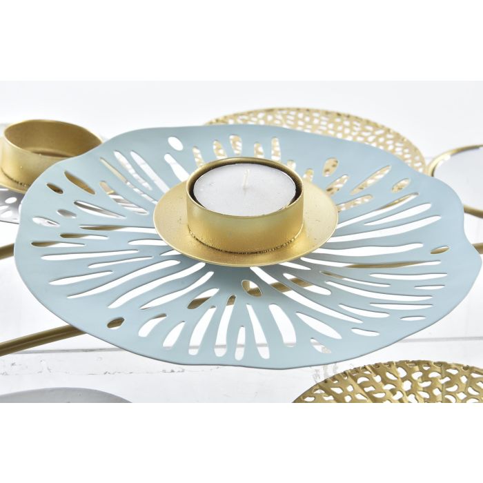 DKD Home Decor Candelabro Oriental Dorado Verde Menta Metal Espejo 33 x 54 x 8 cm 2