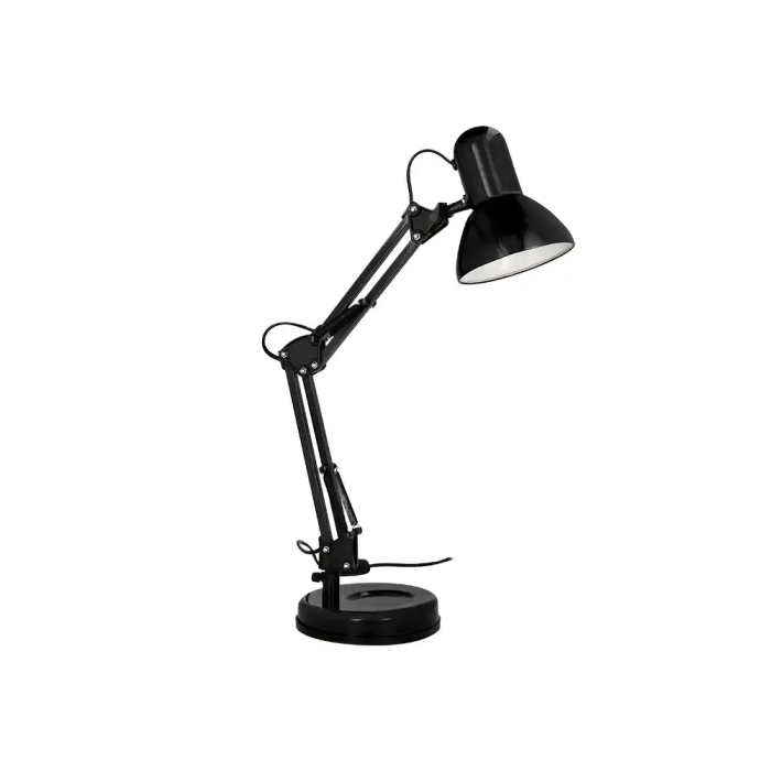 Q-connect Lámpara de Escritorio Polaris Metálica con Interruptor, Brazo Doble y 3 Articulaciones, Color Negro 2