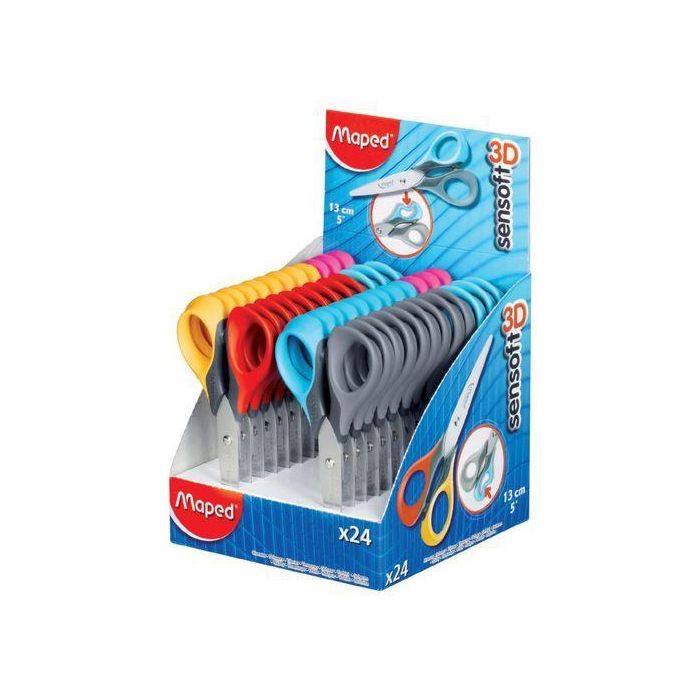 Maped Tijeras Escolares Sensoft 13 cm Simétricas Ergonómicas 3D C-Surtidos C-24 Unidades Maped Tijeras Escolares Sensoft 13 cm Simétricas Ergonómicas 3D C-Surtidos C-24 Unidades
