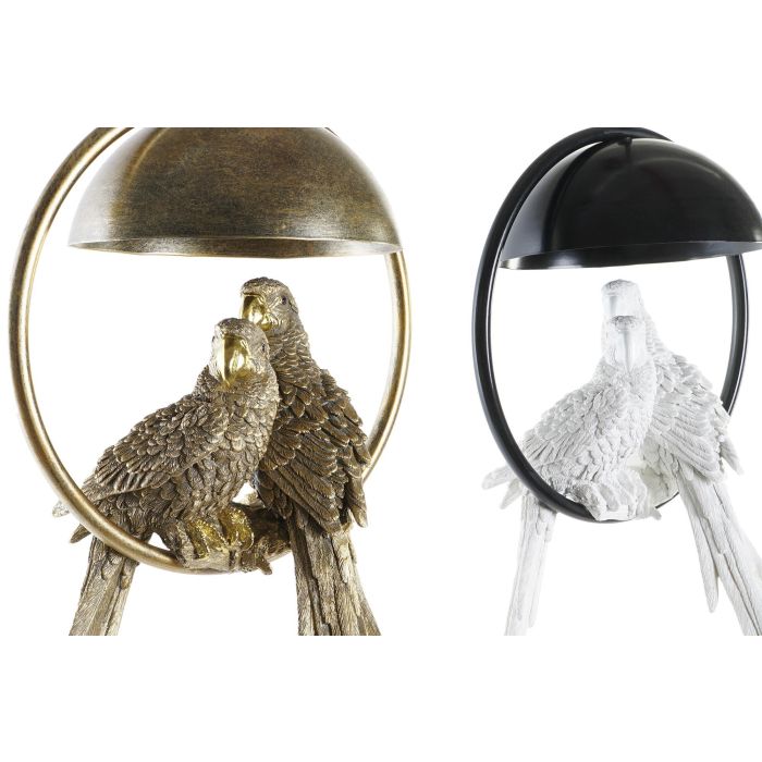 DKD Home Decor Lámpara de Techo Tropical con Loros Dorado Blanco, de Resina y Metal, Altura 44.5 cm, Casquillo E27, 50W - Pack 2 Unidades 1 DKD Home Decor Lámpara de Techo Tropical con Loros Dorado Blanco, de Resina y Metal, Altura 44.5 cm, Casquillo E27, 50W - Pack 2 Unidades 1