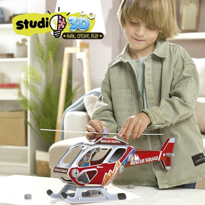Educa Borras Studio 3D Helicoptero 14 Piezas Cartón, 18 Tornillos, 18 Tuercas, Desarrollo Manual, Razonamiento y Orientación Espacial 2 Educa Borras Studio 3D Helicoptero 14 Piezas Cartón, 18 Tornillos, 18 Tuercas, Desarrollo Manual, Razonamiento y Orientación Espacial 2