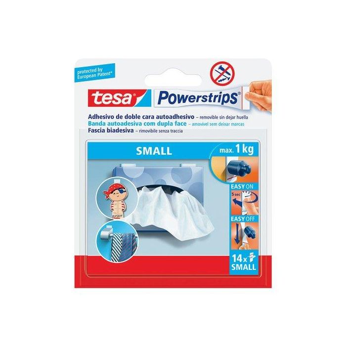 Cinta Adhesiva Doble Cara Tesa Powerstrips Tira Pequeña Estuche De 14 (Set de 15)