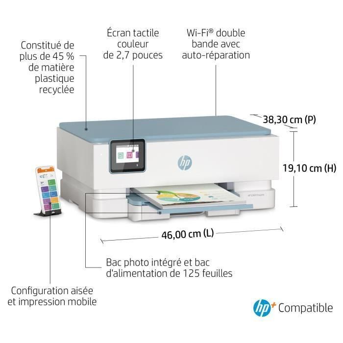 Impresora de inyección de tinta a color HP Envy Inspire 7221e All-in-One Color Copy Scan - 6 meses Tinta instantánea incluida con HP+ 2