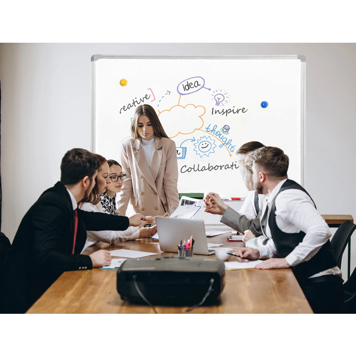 Q-connect Pizarra Blanca Magnética Lacada con Marco de Aluminio 120x90 cm 7