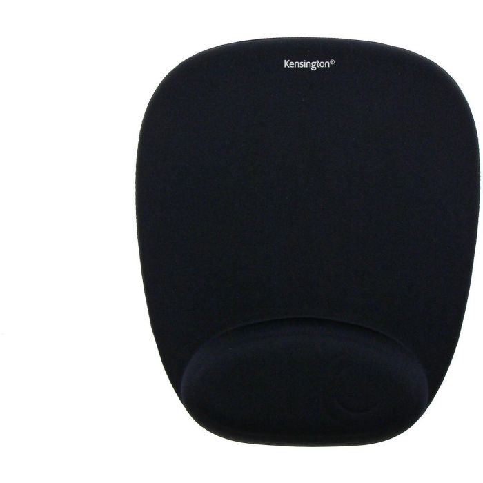 Kensington Alfombrilla Ratón Negra con Reposamuñecas Integrado de Espuma, Soporte Ergonómico, Distribución de Presión Uniforme