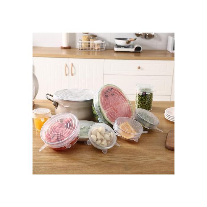 Quttin Set de 6 Tapas de Silicona Adaptables, 25 cm Ancho x 26 cm Largo x 2 cm Alto 6