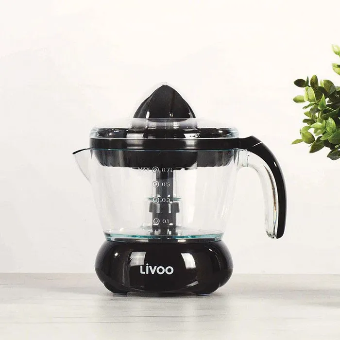 Livoo DOD131B Prensa de Cítricos Eléctrica con Recipiente de 700 ml y Doble Cono - Negro 1