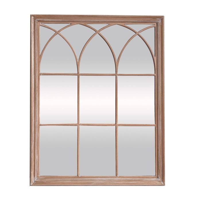 DKD Home Decor Espejo de Pared Tradicional de Paulownia y Cristal Natural 97 x 4 x 127 cm