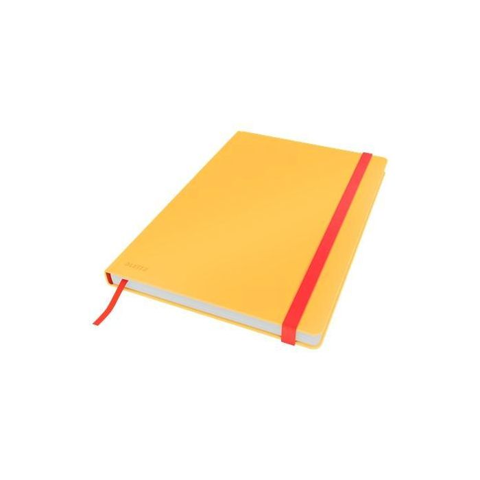 Leitz Cuaderno De Notas Cosy Touch B5 Cuadriculado 80H, Cierre Elástico, Cubierta Dura, Amarillo