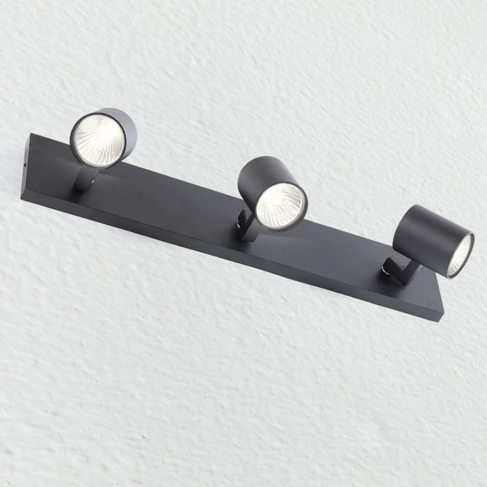 Lumiastra Aplique de Pared 3xGU10 [LUM-P3GU10-B] Orientable Aluminio Interior Tiendas Salones